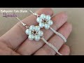 Beyaz inci bileklik & küpe yapımı/DİY/White pearl bracelet and earring making //Lbeads