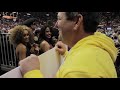 LeBron James Tackles & Bear Hugs Michael Drysch, The Carmex Half-Court Hero (Live Footage)