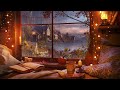 Autumn Rainfall on Window | Relaxing Rain Sounds With Fireplace for Sleep, Study, and Meditation