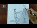 How to draw MARRIAGE PROPOSAL | proposal pencil drawing