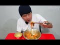 Put in ripe young radish kimchi and spicy noodles with young summer radish kimchi mukbang