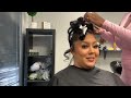 How To: Pin Curl Bun with Bang Natural Hair