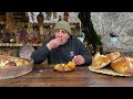 Huge Baked Stuffed Cabbage with Potatoes and Freshly Baked Homemade Bread