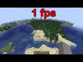 Minecraft with different FPS comparison