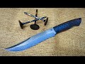 Making Wootz steel from engine valves. Amazing Bowie Knife