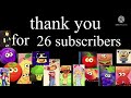 thank you for 26 subscribers