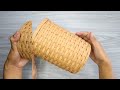 STORAGE BASKET CARDBOARD | Handmade Basket Weaving | Cardboard Recycle | Arts & Craft