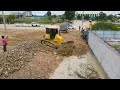 Incredible Technique Pushing Yellow Stone Delete Pit Process By Super Huge Bulldozer & Dump Truck 5T