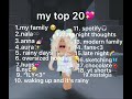 my top 20 !! | ib: ItsArii