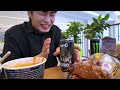 ASMR MUKBANG | BLACK VS YELLOW FOOD! HONEY JELLY CANDY Desserts (chocolate) Convenience store