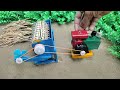 diy tractor mini paddy thresher machine science project | diy tractor | water pump @KeepVilla