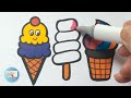 How to draw a cut ice cream for kids and Toddlers | Ice cream drawing easy step by step for beginner