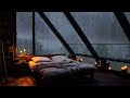 Rain Sounds and Thunder outside the window at night - 24 hours of Thunderstorms in the forest