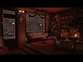 Christmas Bookstore Ambience with Muffled Christmas Music, Coffee Sounds & Fireplace