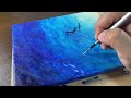 海の中をアクリル絵の具で描く｜メイキング｜Painting in the sea with acrylic paints.