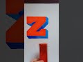 Acrylic painting Alphabet letter Design  'Z: