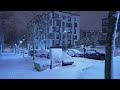 Alone at Night in the Snowy Suburban Streets of Helsinki, Finland 4K