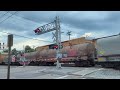 Very slow CSX mixed manifest Southbound on track two, Northbound NS mixed manifest on one meet