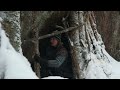 3 Days Winter Camping: FIREPLACE Inside my Shelter! (Narrated Bushcraft)