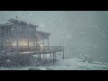 Blizzard at a Frozen Wooden House | Winter Storm Ambience | Blizzard Sounds for Sleeping