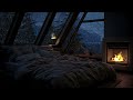 Winter wonderland for sleep | Overcome stress with blizzard and fireplace sounds | ASMR