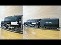 UP 4-8-8-4 big boy pulls Amtrak excurtion train. Rivarossi and Athearn ho gauge models.