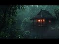 Rainforest Cabin in Rainy Night 🌧️  Lofi HipHop / Ambient 🎧 Lofi Rain [Beats To Relax / Piano]