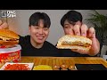 ASMR MUKBANG convenience store store, FIRE Noodle, HOT DOG, GIMBAP, Tteokbokki EATING SOUND !