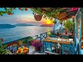 Romance Coffee Seaside at Sunset | Smooth Jazz Bossa Nova with Calming Ocean Waves for Relaxation