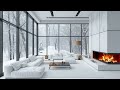 Winter's Whisper: Snowstorm Winds and Crackling Fireplace - Tranquil Ambiance for Cozy Relaxation