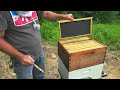 Waxing hive frames!