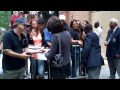 Lana Parrilla Talking to Fans outside Live with Kelly & Michael