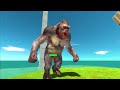 1 vs 1 Primates Vs Carnivores | Wall's Battle in the Heights - Animal Revolt Battle Simulator