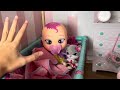 NEW Cry baby doll Evening routine 🌙 bath time  and feeding & changing