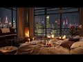 Cozy Bedroom Ambience with Romantic Jazz Saxophone Music & Rain Sounds for Relaxation, Study, Sleep