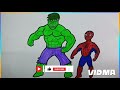 How to draw hulk easy | Hulk and Spiderman drawing step by step | Easy Hulk Spiderman drawing.