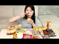 ASMR MUKBANG| Convenience store Desserts🌈. HERSHEY'S Chocolate Bread, Jelly, Pudding, Dacquoise.