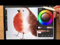 How to Digitally Paint Watercolor Robins (birds) in Procreate | Wet on Wet Technique in Procreate