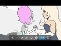 white diamond au _ screenshot edit _ rose quartz & pearl _ jjcoolcatt