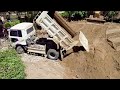 Wonderful project!! Full process 100% Komatsu Bulldozer D31P use skill push soil &5T trucks delivery