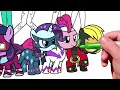 Coloring Pages EQUESTRIA GIRLS vs MY LITTLE PONY - Power Ponies / How to color My Little Pony. MLP