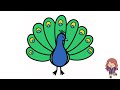 Drawing a Cute Peacock Guide For Kids & Toddlers Coloring