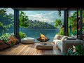 Serene Lakeside Morning: Relaxing Fireplace and Campfire Sounds for Study and Relaxation