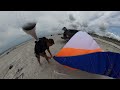 Self landing a 15 meter foil kite in 12 to 15 mph winds, second angle