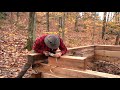 Building a Square Off Grid Log Cabin| Lifting Heavy Logs | Squirrel Confit for Lunch