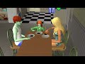 The Sims 2 - Family Dinner with 1 human, 1 alien and their hybrid child