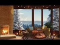 Winter Day Ambience | Relaxing Fireplace & Snow for Sleep