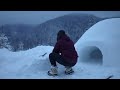 Solo overnight in Snow shelter | IGLOO Winter bushcraft camping | Survival camp