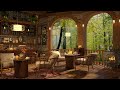4K Cozy Spring Day Cozy Coffee Shop - Background Music for Relaxing, Studying and Working