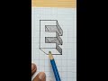 Easy 3d Drawing Letter E / How To Draw Capital Alphabet For Beginners #shorts